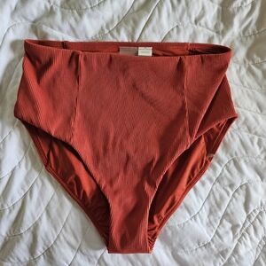 CALIA high rise swim bottoms in red/orange